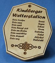 Holzschild-Wetterstation